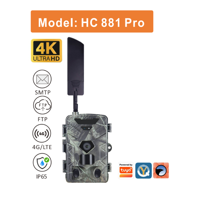 กล้องดักถ่ายสัตว์ กล้องวงจรปิด ระบบใส่ซิม 4G รุ่น H881Pro