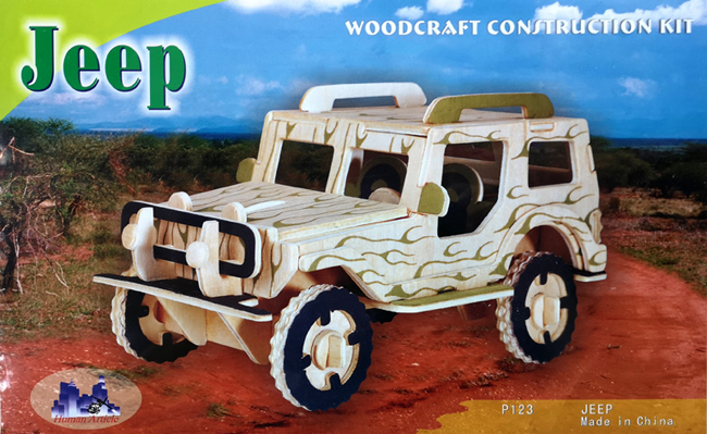 Dinokids3D ตัวต่อไม้ 3 มิติ รถจี้บ Jeep จิ๊กซอว์ไม้ โมเดลไม้ 3 มิติ