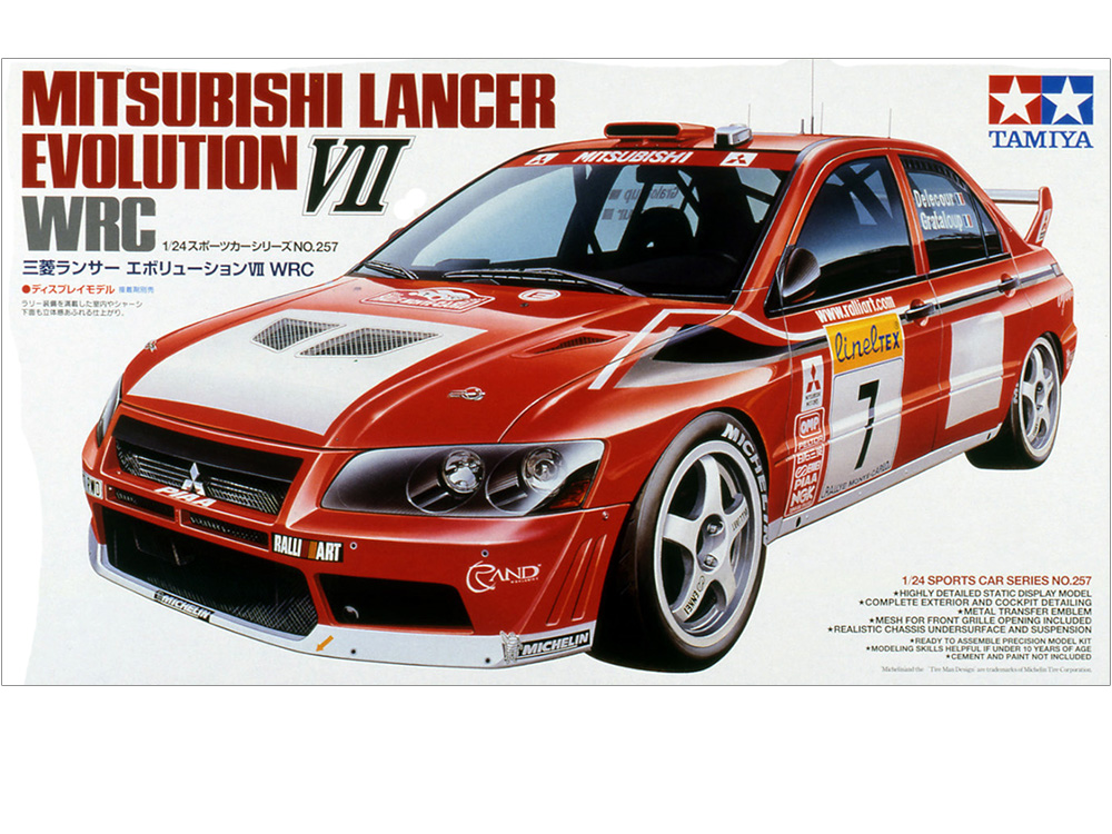 โมเดลรถจำลองทามิย่า ขนาด 1/24 TA24257 Mitsubishi Lancer Evolution VII WRC