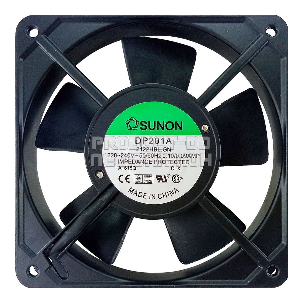 พัดลมระบายความร้อน AC 220V 12025HBL ป้ายเขียว บอลแบริ่ง Ball Bearing ขนาด 4.5 นิ้ว (12x12x2.5 ซม.)