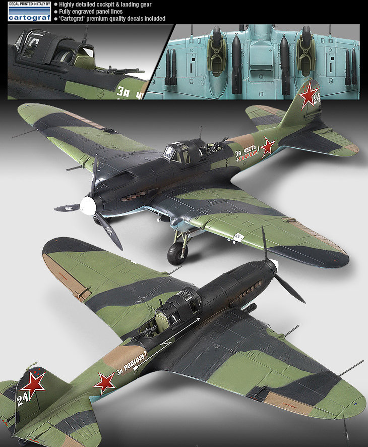 โมเดลเครื่องบินจำลอง Academy ขนาด 1/72 AC12510 IL-2M SHTURMOVIK