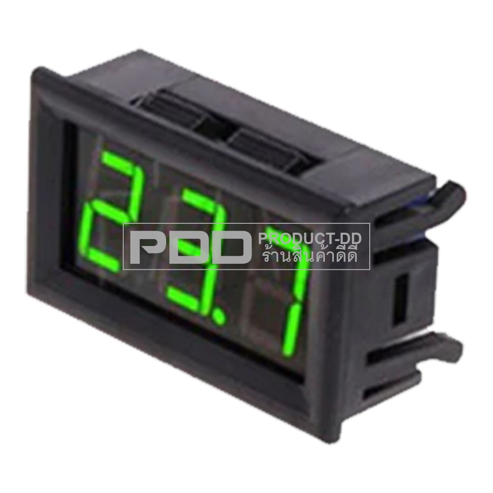 โวลต์มิเตอร์ดิจิตอล วัดแรงดัน Volt Meter ตัวเลขสีเขียว สองสาย DC 4.5V-30V ตัวเลข 0.56 นิ้ว