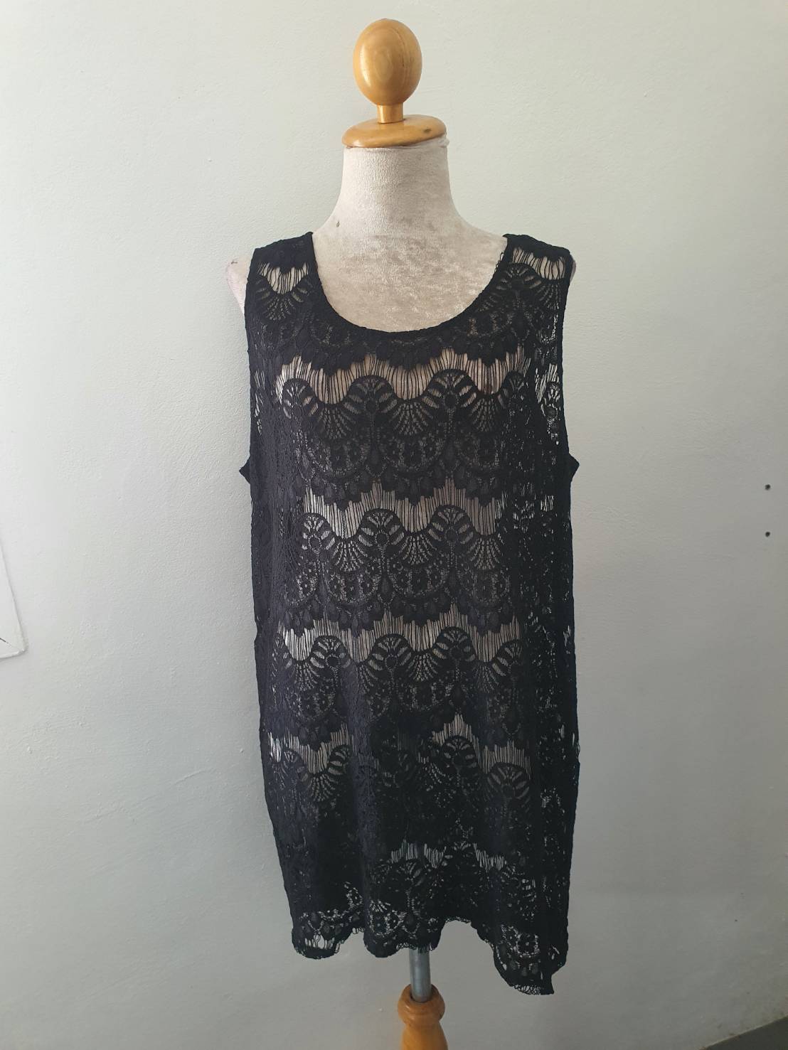 FF06158 ชุดเดรสแฟชาน ลูกไม้สีดำ apt.9 มือสอง :อก 46-50นิ้ว