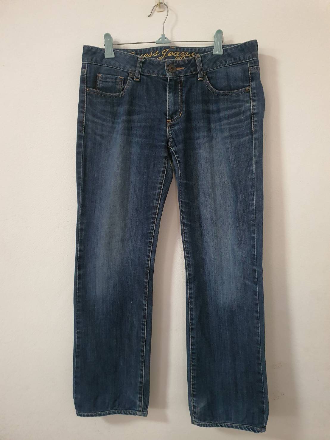 FF06552 กางเกงยีนส์ ฟอกนิ่ม มือสอง guess jeans 1981 เอว 32 นิ้ว