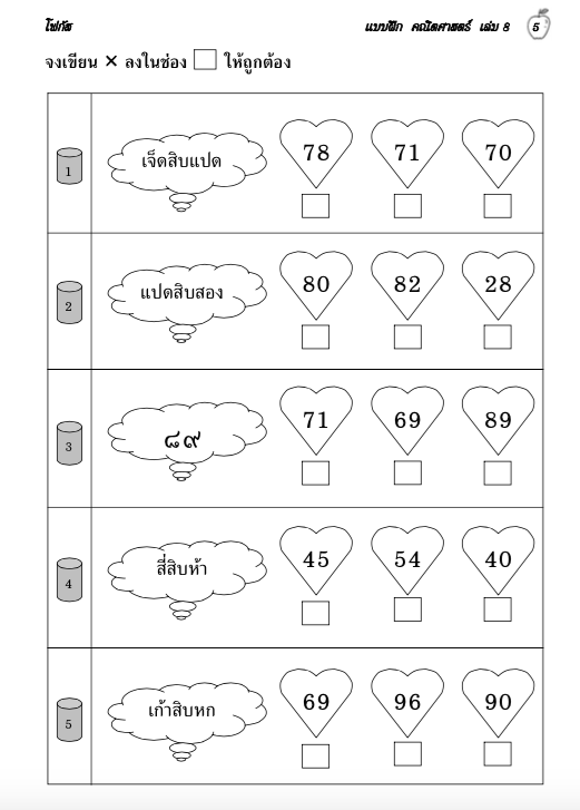คณิตศาสตร์ เล่ม 8 (อนุบาล3) สำนักพิมพ์โฟกัส