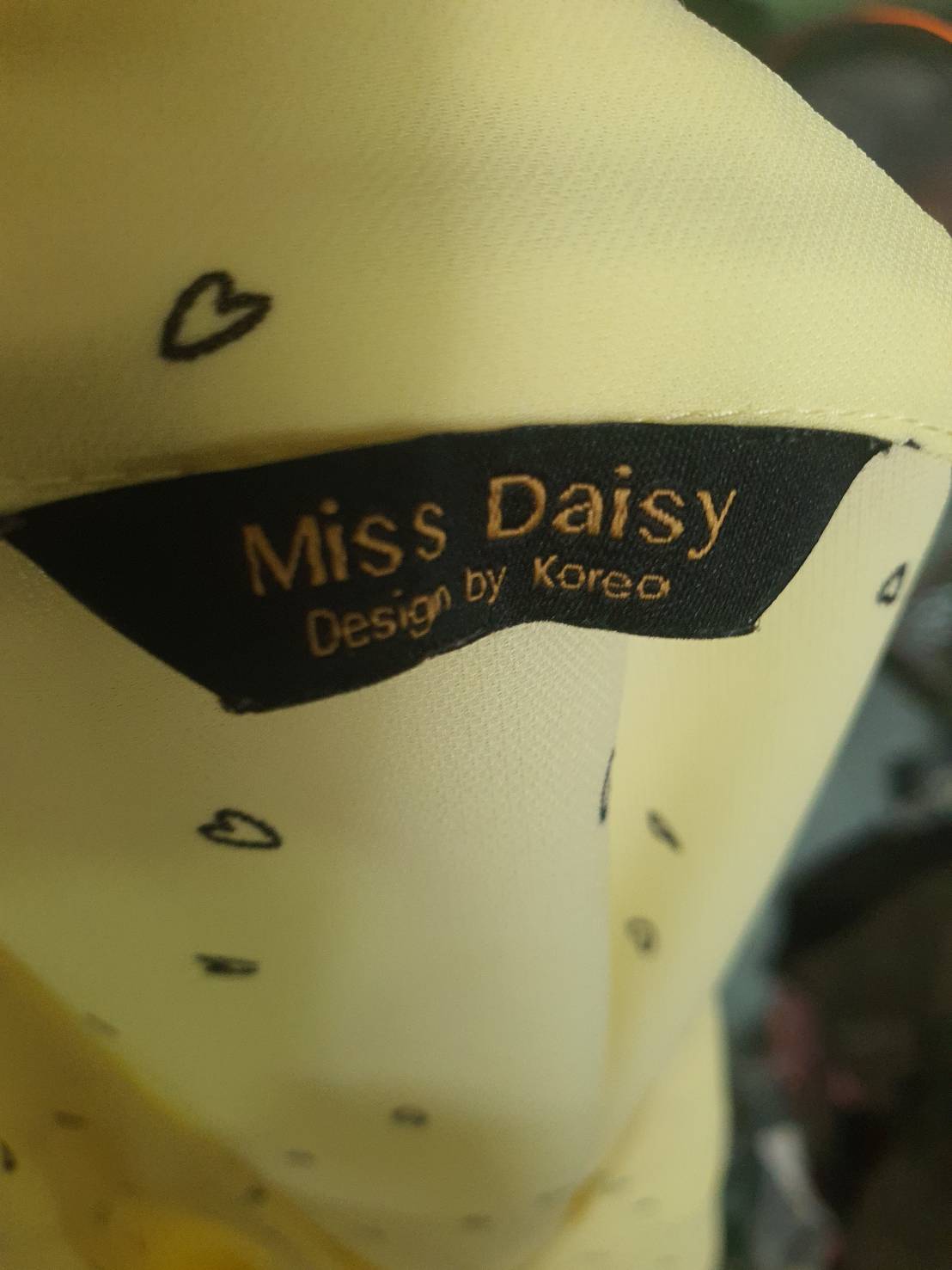 FF06439 เสื้อผ้าชีฟอง มือสอง สีเหลือง MISS DASY อก 38 นิ้ว