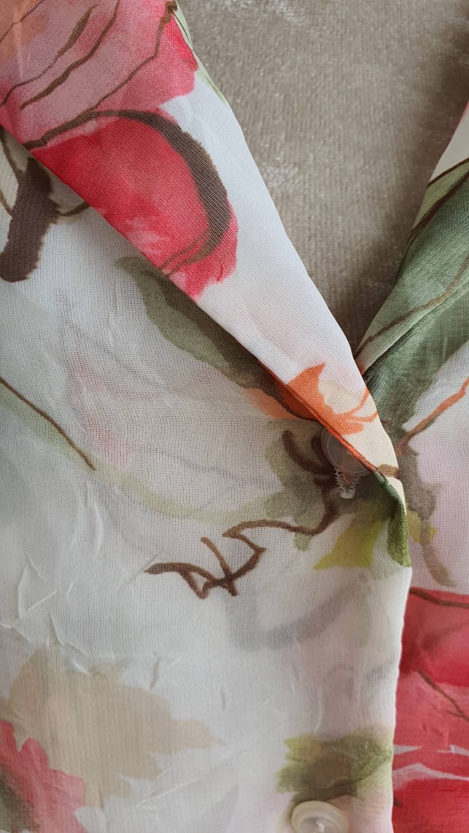 FF03071 เสื้อเชิ้ตแฟชั่น ลายดอก แบรนด์ มือสอง alfred dunner อก free-47 นิ้ว