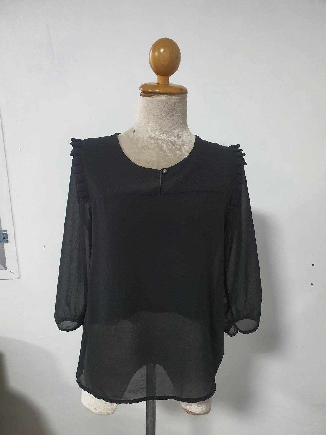 FF05608 เ้เสื้อแฟชั่นชีฟอง สีดำ colth garden