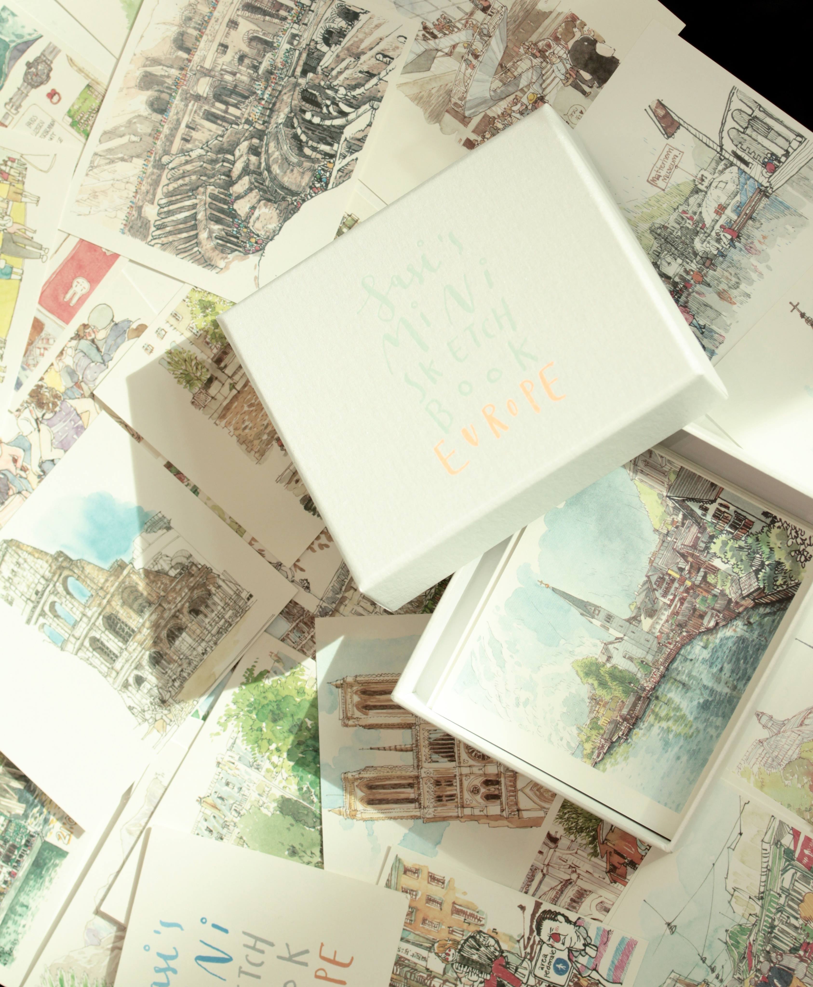 Sasi's mini sketch book EUROPE (เล่มสันห่วง หรือ แผ่นในกล่อง)