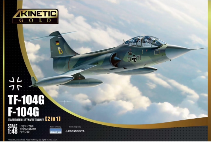 โมเดลเครื่องบินรบ Kinetic Model 1/48 KI-K48089 TF-104 GERMANY AIRFORCE Lockheed TF-104G Starfighter