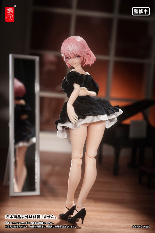 Puff Sleeves One-piece Dress (Black) (DOLL ACCESSORY)(Pre-order)