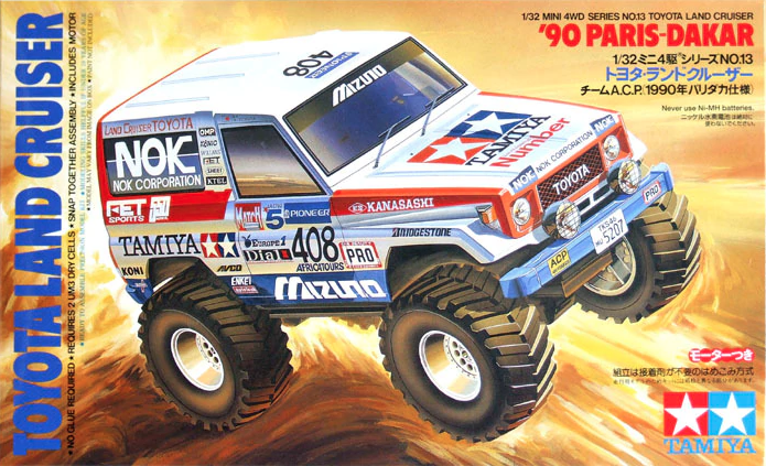 รถมินิ 4WD ทามิย่า ขนาด 1/32 Tamiya Mini 4WD TA19013 Toyota Land Cruiser Team ACP 1990 Paris-Dakar