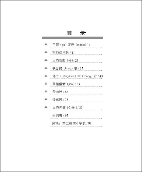 หนังสืออ่านนอกเวลาภาษาจีนเรื่องสามก๊ก ตอนโจโฉแตกทัพเรือ 汉语分级读物(第2级):三国演义(3赤壁之战)