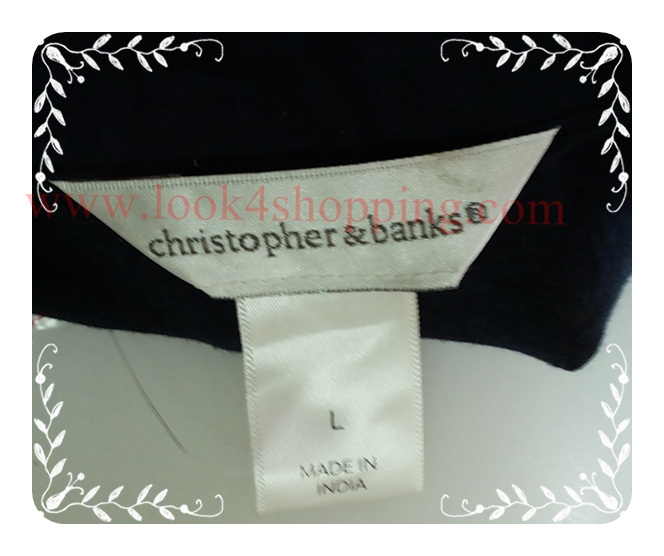 FF04564 ของใหม่->เสื้อแฟชั่น สีน้ำเงินเข้ม Christopher & bank อก 42-44 นิ้ว