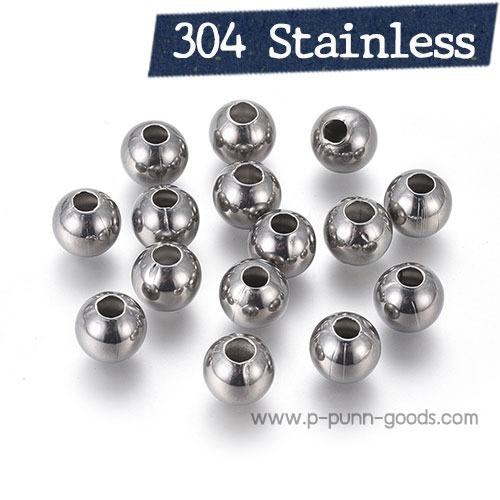 ลูกปัดสแตนเลส เม็ดกลม 5 มม. (Stainless Steel)