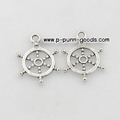จี้พวงมาลัยเรือ (พังงา) สีเงินโบราณ 20x17.5 มม