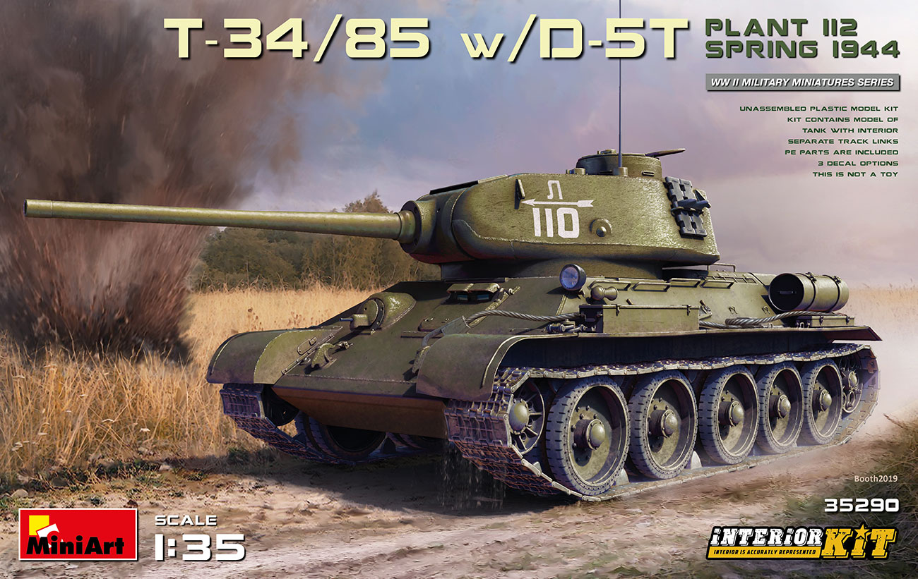 โมเดลรถถัง MiniArt ขนาด 1/35 MI35290 T-34/85 w/D-5T. Plant 112. Spring 1944. Interior Kit