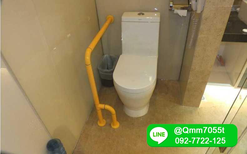 ราว ห้องน้ำ รูปตัว h สีขาวยึดกับพื้น 2 ขา สีเหลือง