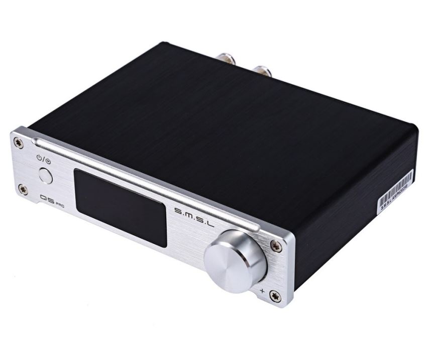 SMSL Q5 Pro USB Fiber Coaxial Optical Power Digital HiFi Amplifier (Silver)
