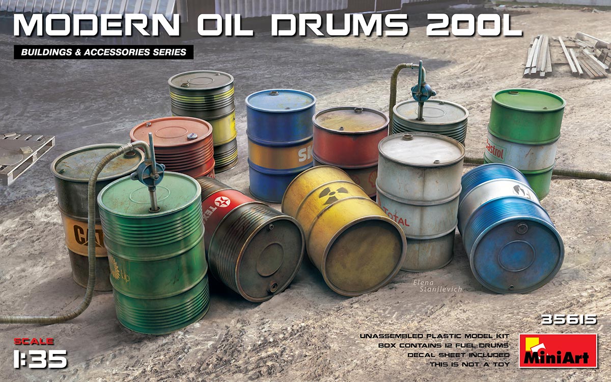 โมเดลฟิกเกอร์ MiniArt ขนาด 1/35 MI35615 Modern Oil Drums 200L