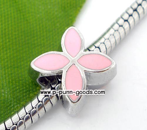 ลูกปัด ดอกไม้สี่กลีบ ตกแต่งสี (** กรุณาเลือกสี **)
