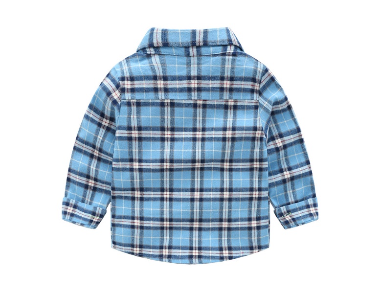 เสื้อเชิ้ตเด็กชาย ลายสก๊อตผ้าฝ้ายเนื้อนิ่มใส่สบาย