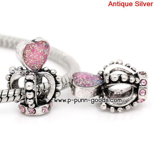 ลูกปัดมงกุฏ 17x10 มม. ประดับอะคริลิคและ Enamel