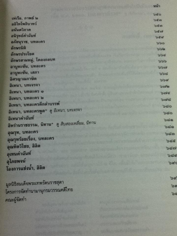 นามานุกรมวรรณคดีไทย ชุดที่ 1 ชื่อวรรณคดี