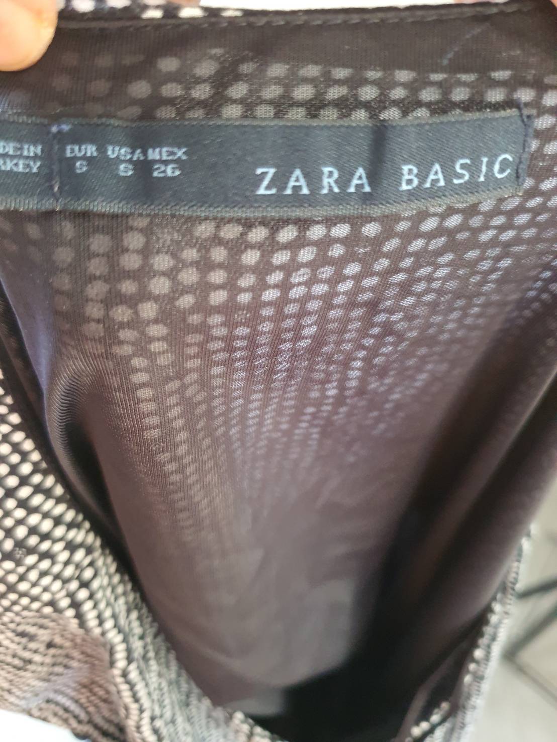 FF06056 เดรสแฟชั่น ชีฟอง มือสอง สีน้ำเงินเข้ม ZARA อก 34 นิ้ว