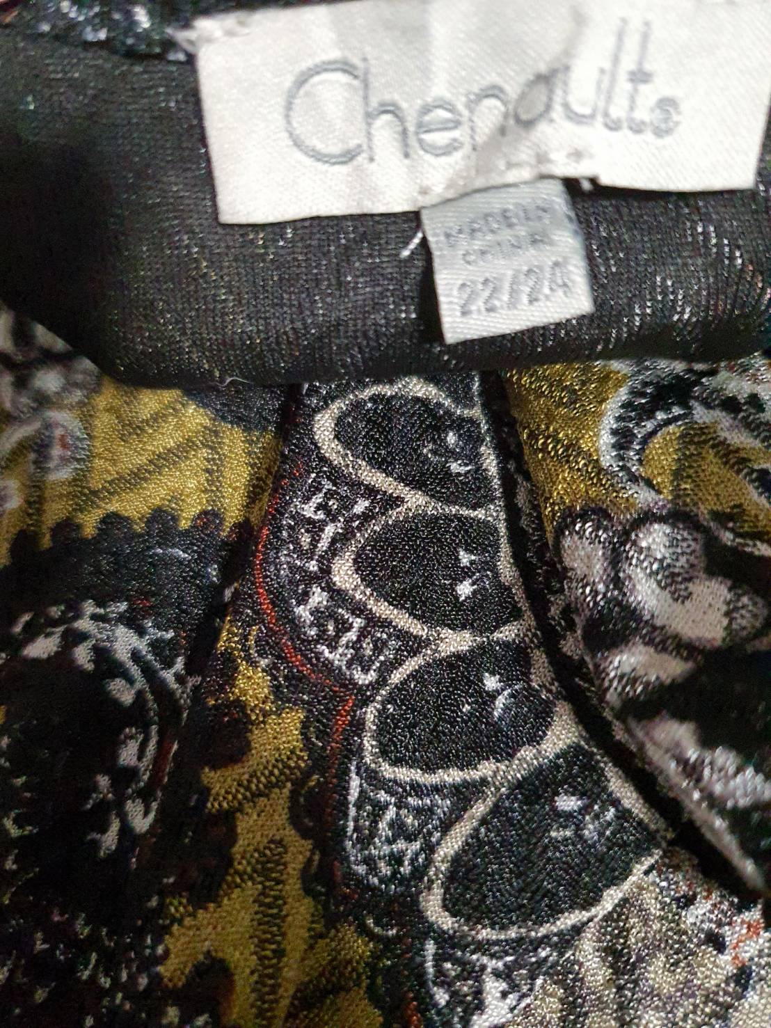 FF04365 เสื้อผ้ามือสอง ลวดลายสวย แบรนด์ Chenault อก 52-60นิ้ว