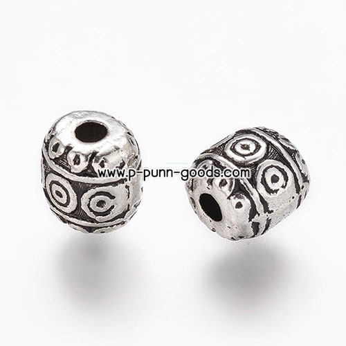 ลูกปัดคั่น 6 มม. สีเงินโบราณ