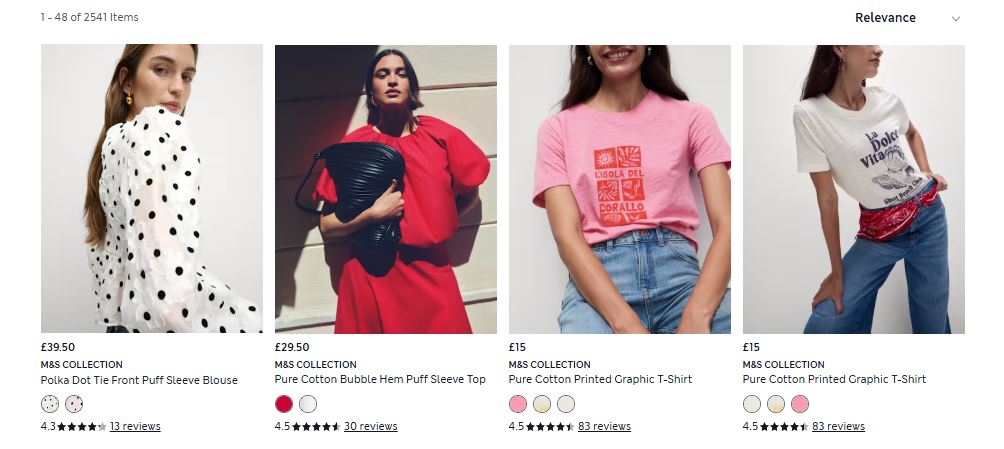 FF06205 เสื้อแฟชั่นชีฟอง มือสอง สีดำลาย แบรนด์ M&S WOMAN อก 38 นิ้ว