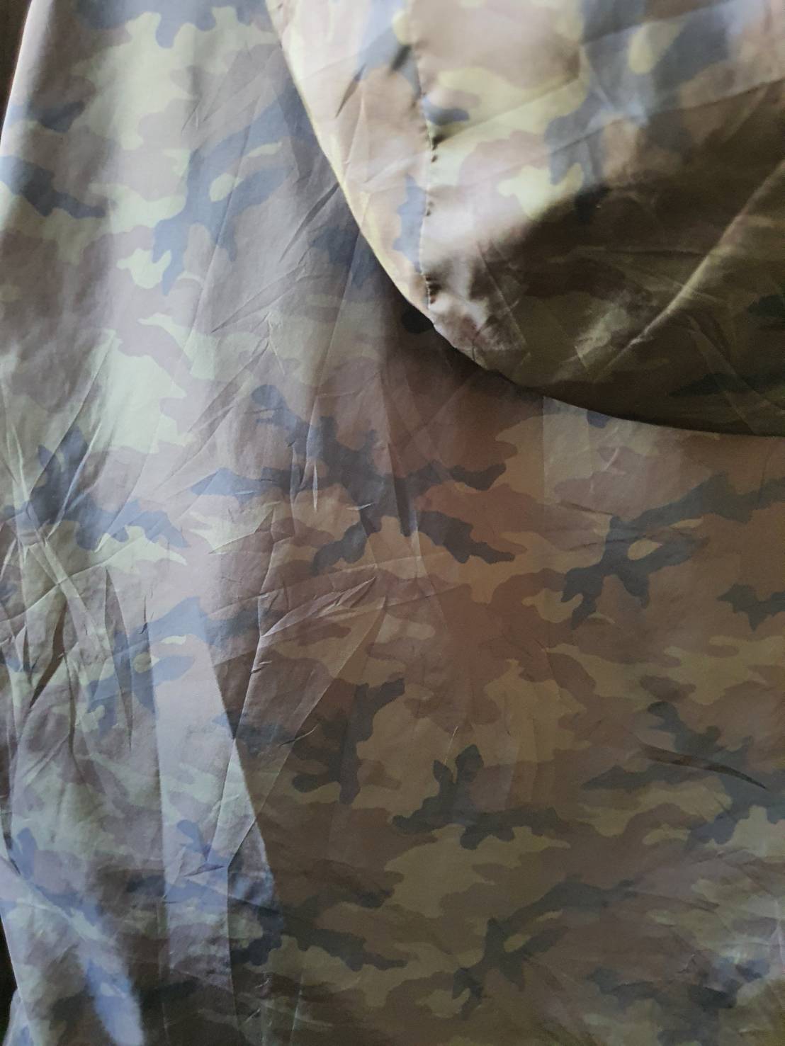 FF06473 เสื้อคลุมมีฮูด สีน้ำตาล มือสอง ใส่ได้2ด้าน อก 38 นิ้ว
