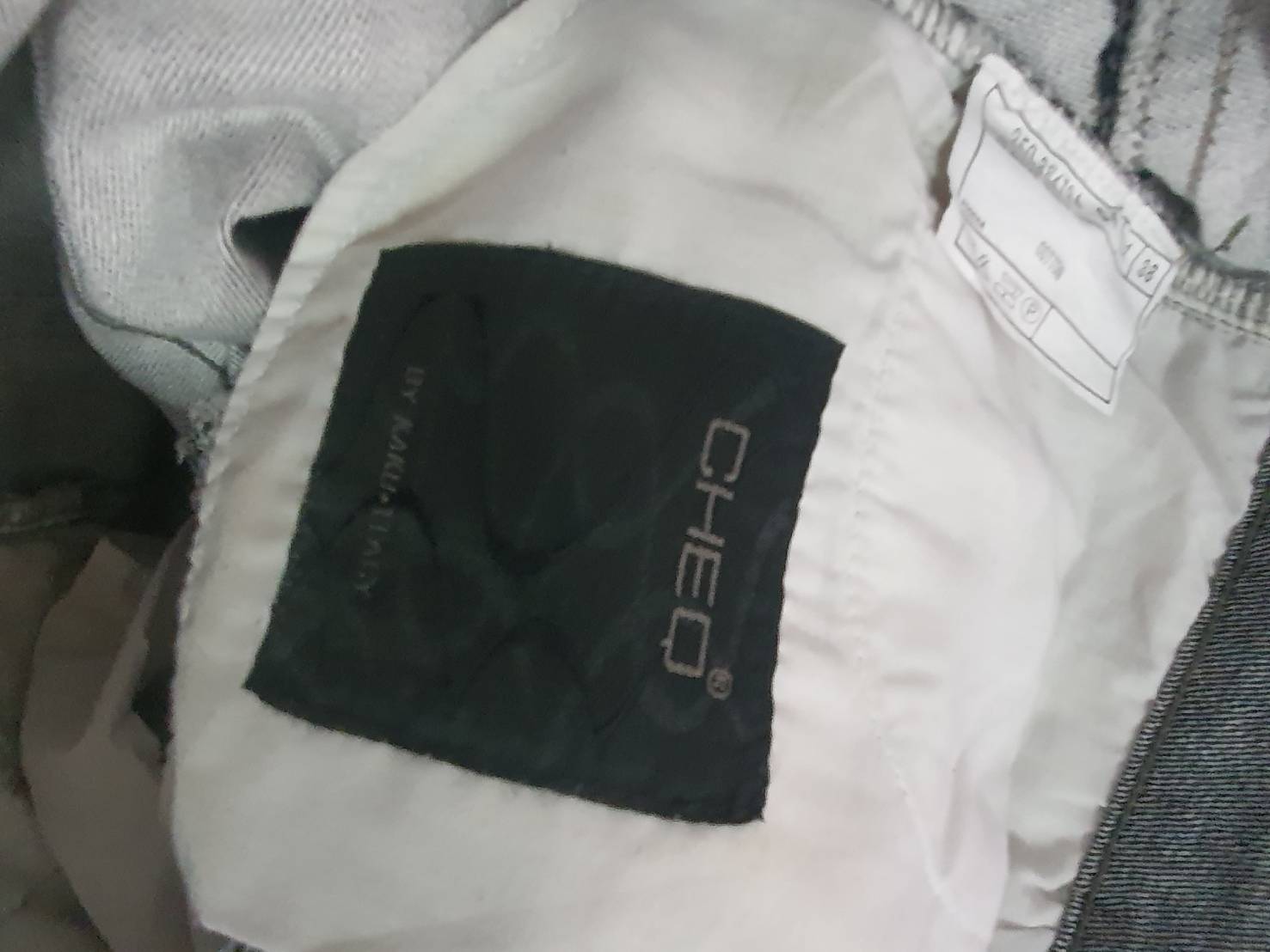 FF06346 กางเกงยีนส์มือสอง สีเทาดำ แบรนด์ CHEQ เอว 36-38 นิ้ว
