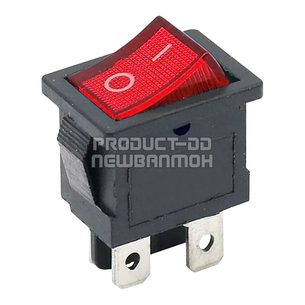 KCD1 สวิตช์กระดก ON-OFF (I-O) 4 ขา สีแดงมีไฟ 6A 250V AC