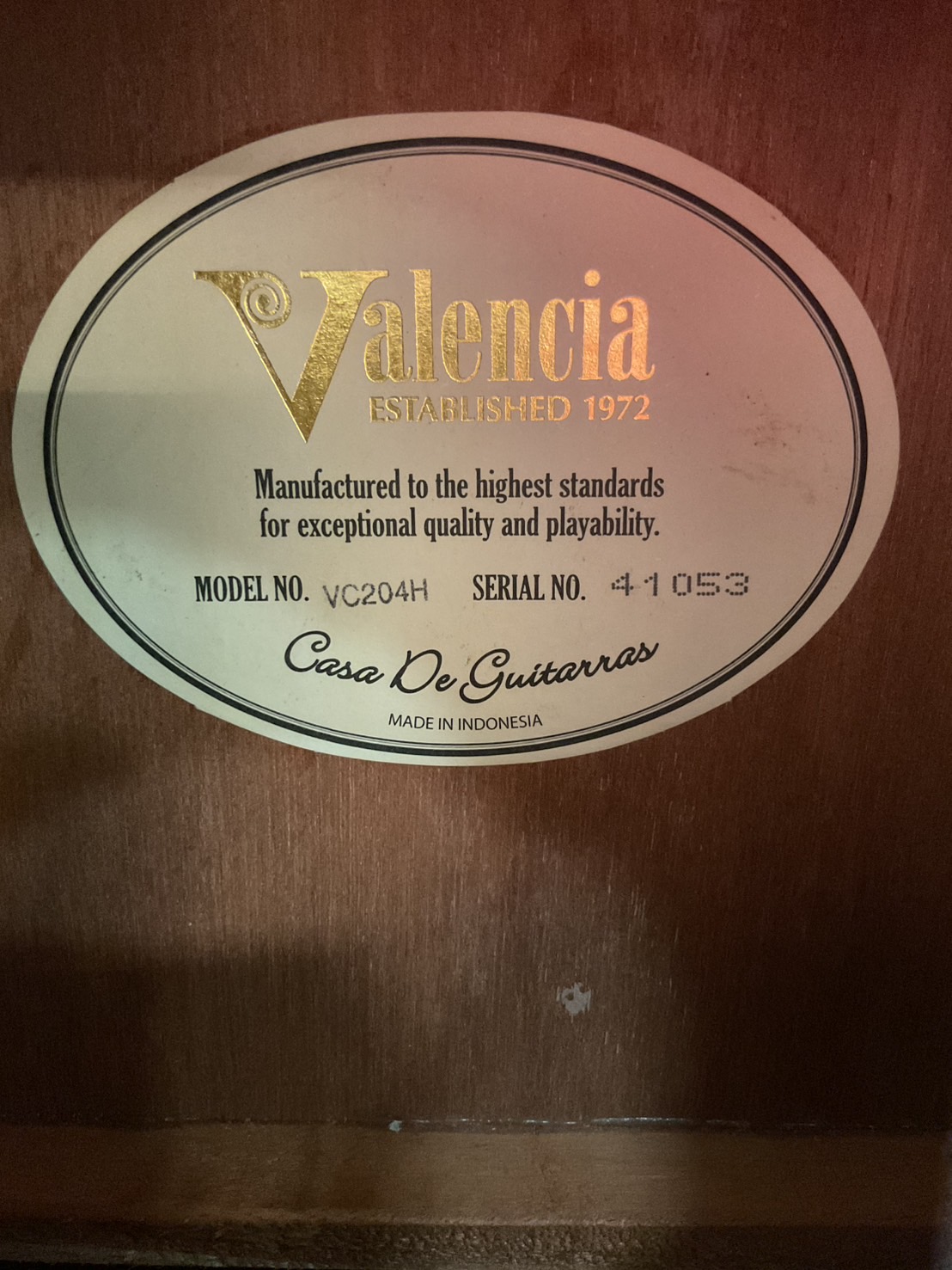 กีต้าร์คลาสสิค Valencia : VC204H