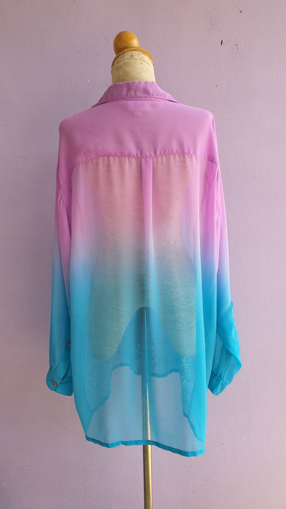 FF02964 เสื้อแฟชั่น ชีฟอง มือสอง mouki อก free-50 นิ้ว