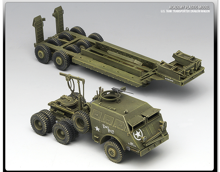 โมเดลรถถัง Academy ขนาด 1/72 AC13409 WWII Ground Vehicle Set-7 U.S.Tank Transporter Dragon Wagon