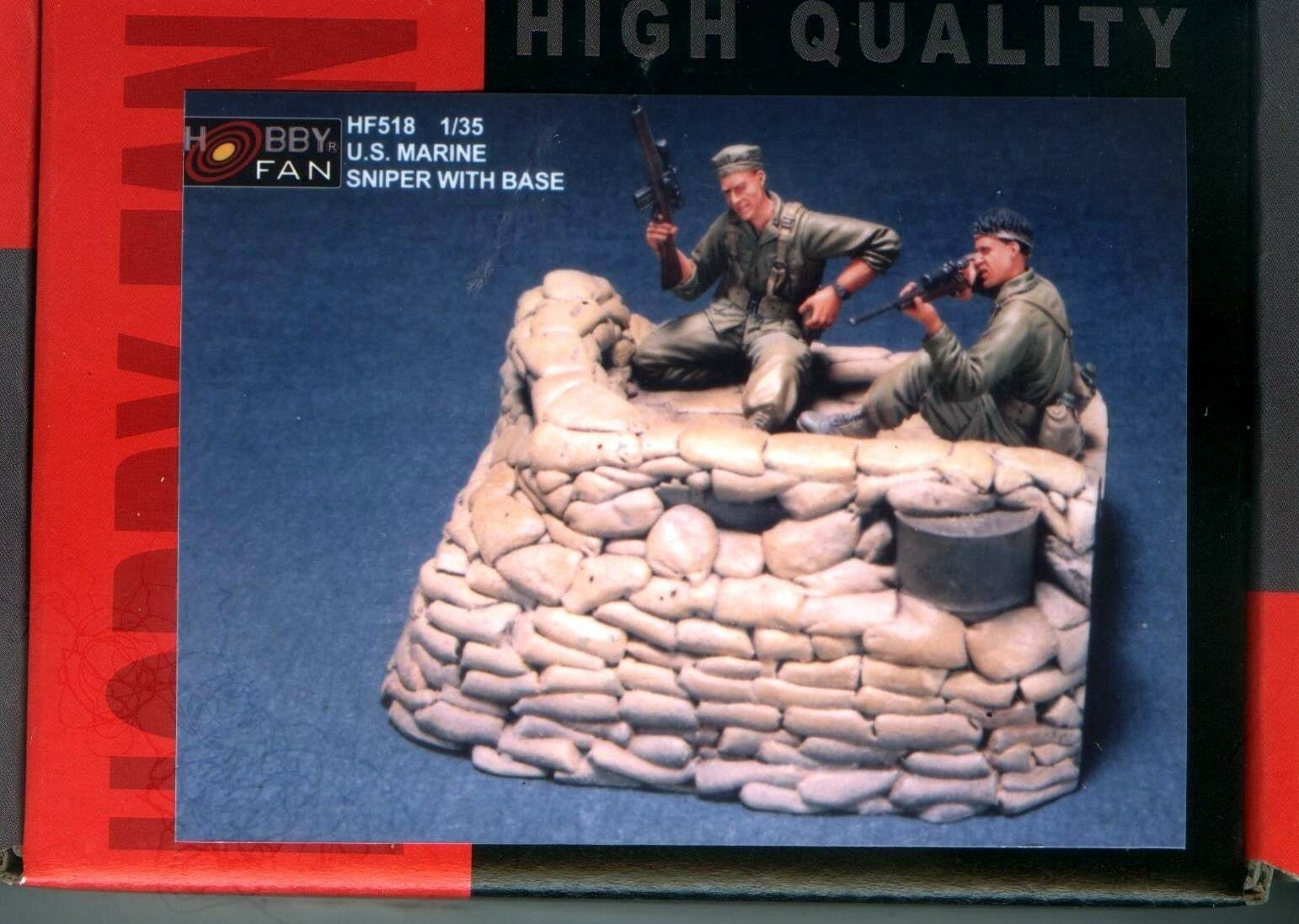 โมเดลฟิกเกอร์ทหารพร้อมฐาน AFV ขนาด 1/35 HF518 U.S.MARINE SNIPER WITH BASE