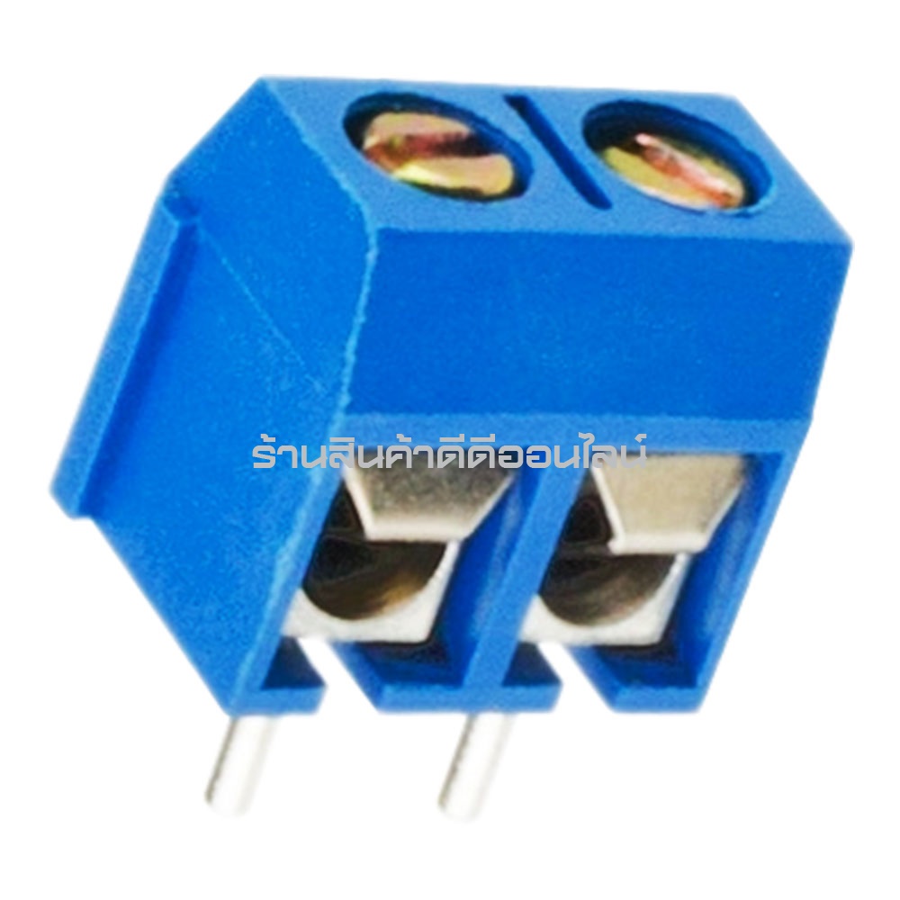 (แพค 4 ชิ้น) ขั้วต่อเทอร์มินอลบล็อกสีฟ้า 2 ขา No.301-2P สกรูเทอมินอล ใช้บัดกรีบนแผง PCB ระยะขาห่าง 5 มม.
