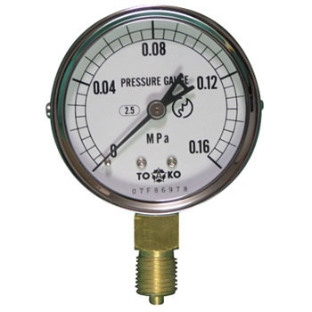 Pressure Gauge, Ф60 : TOKO :AT1 / 4G 60x0.16 MPa (common type)
