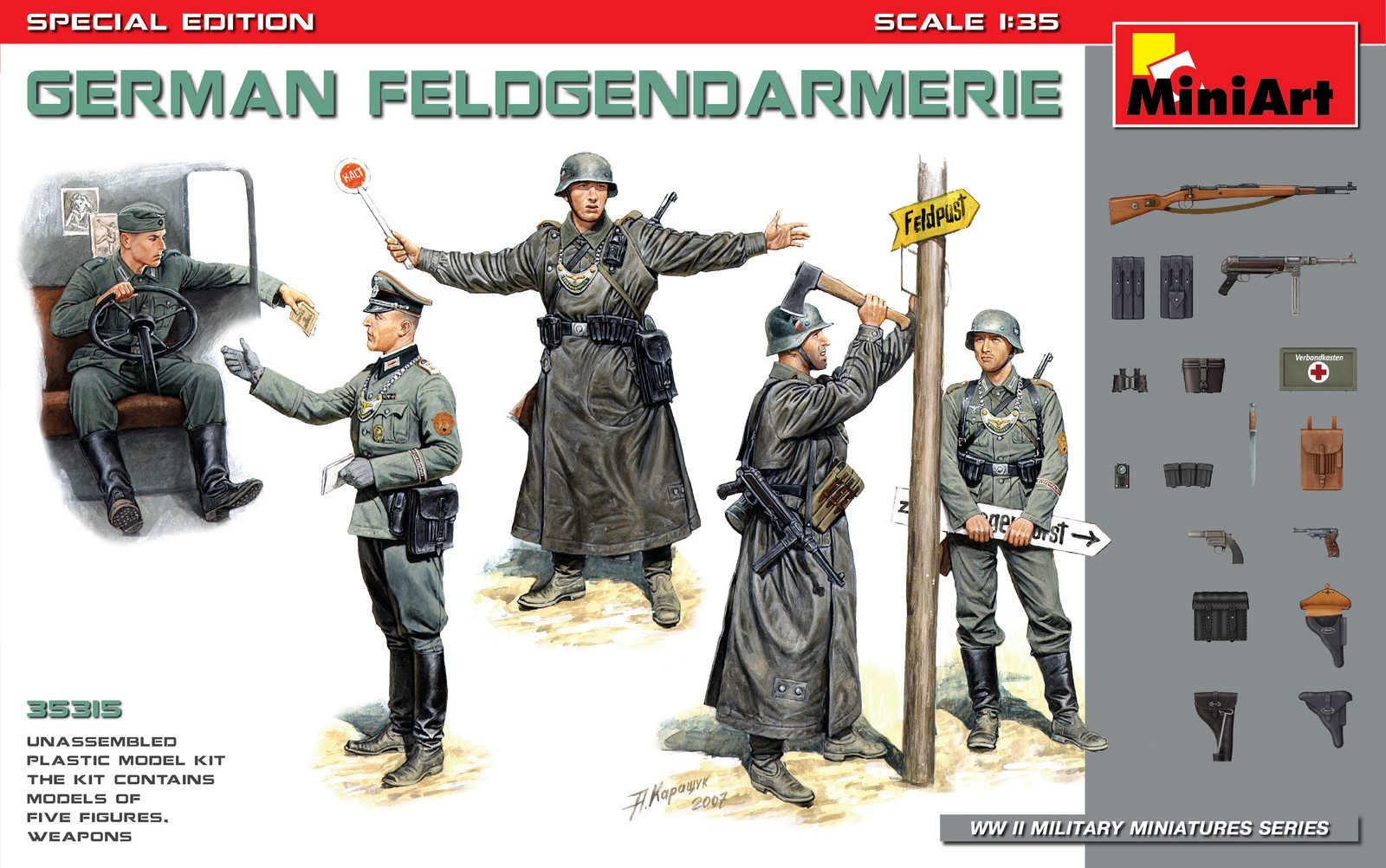โมเดลฟิกเกอร์ทหารเยอรมันสงครามโลกครั้งที่ 2 MiniArt ขนาด 1/35 MI35315 GERMAN FELDGENDARMERIE. SPECIAL EDITION