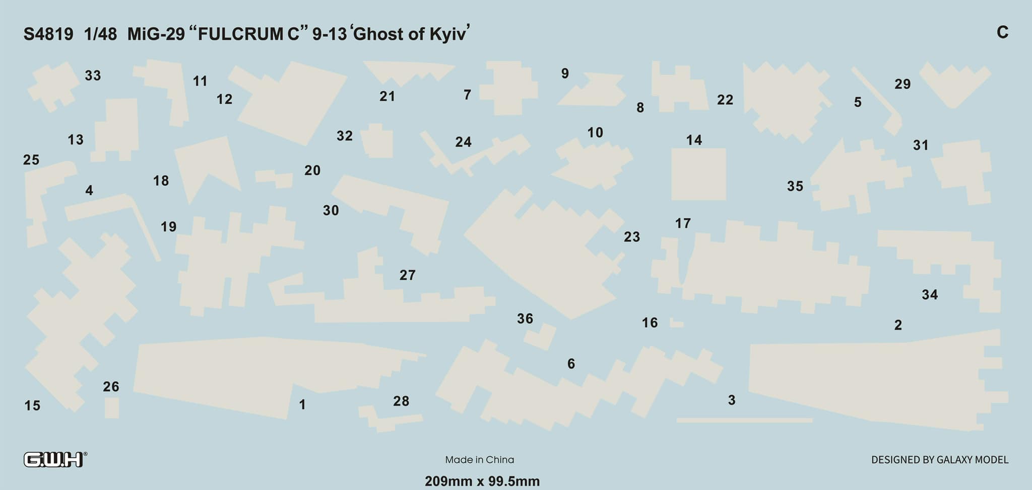 โมเดลเครื่องบิน Great Wall Hobby 1/48 S4819 MiG-29 Fulcrum C 9-13