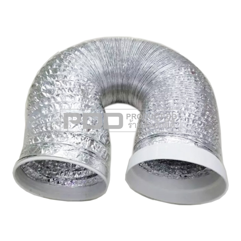 ท่อฟอยล์อลูมีเนียม 6 นิ้ว ยาว 1.5 ม. ท่อลมร้อนแอร์ ท่ออ่อนยืดหดได้ ระบายอากาศ ท่อดูดควัน