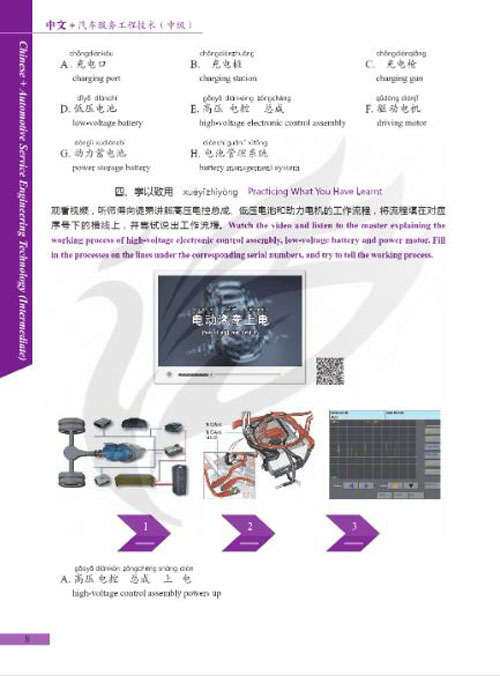แบบเรียนภาษาจีนยานยนต์ Chinese + Automotive Service Engineering Technology (ระดับสูง) 中文+汽车工程服务技术 (高级) Chinese + Automotive Service Engineering Technology (Advanced)