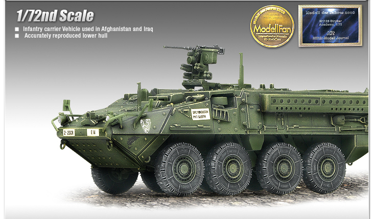 โมเดลรถถัง Academy ขนาด 1/72 AC13411 Ground Vehicle Series - 9 M1126 Stryker