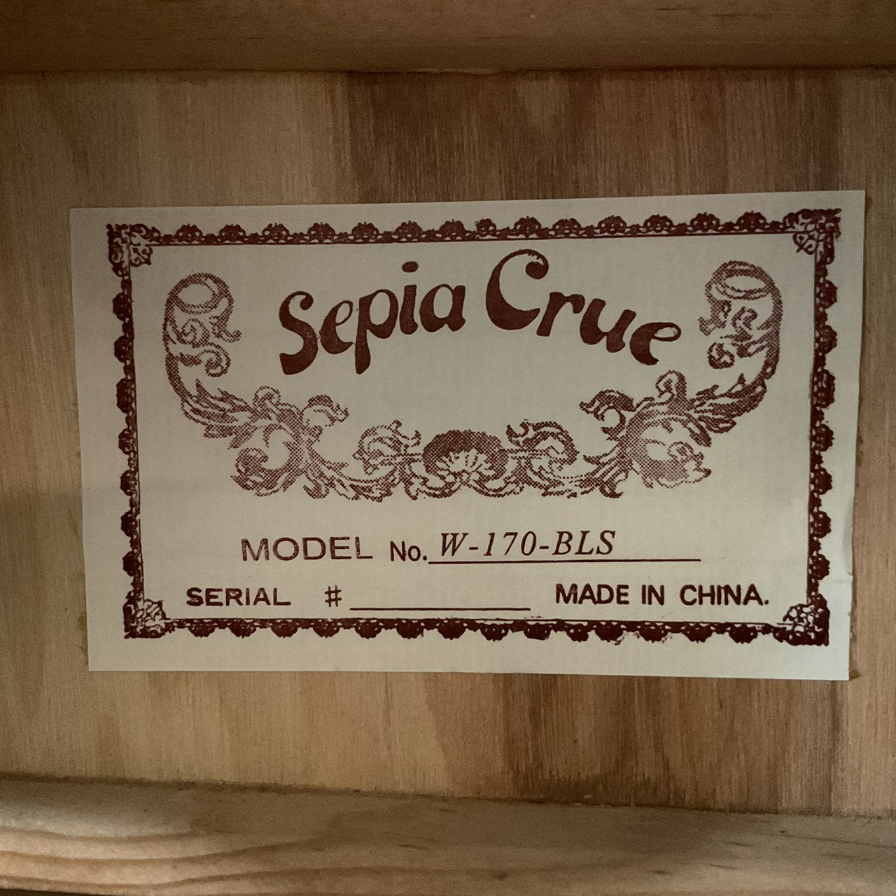 กีต้าร์โปร่ง Sepia Crue : W-170-BLS