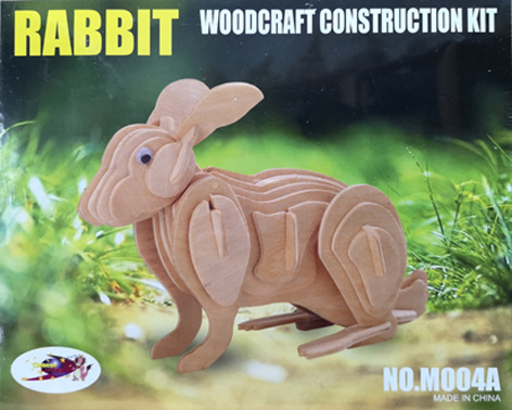 Dinokids3D ตัวต่อไม้ 3 มิติ กระต่าย Rabbit จิ๊กซอว์ไม้ โมเดลไม้ 3 มิติ