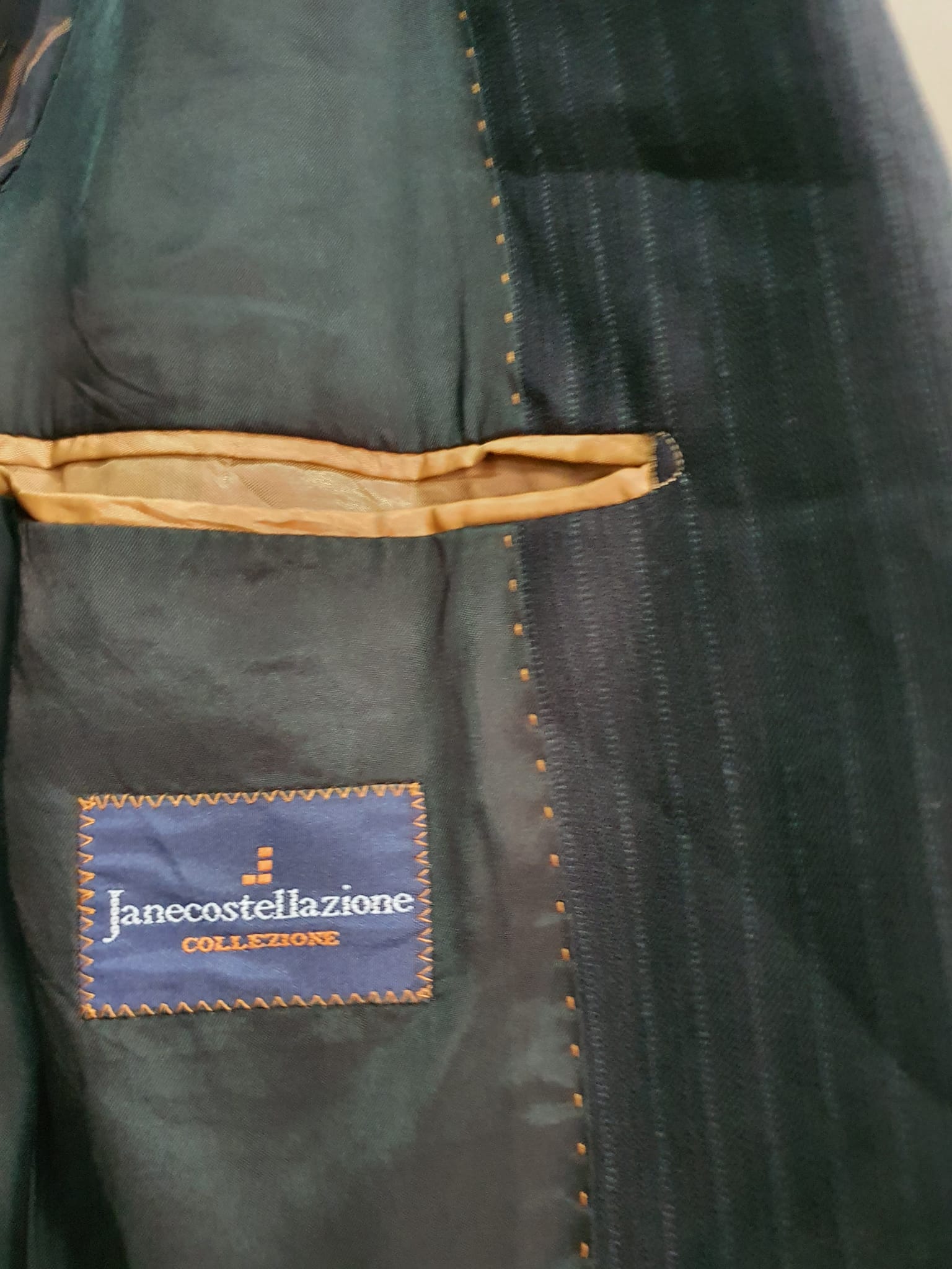 Suit0047 เสื้อสูท มือสอง สีดำลาย แบรนด์ญี่ปุ่น janecostellazione อก 37 นิ้ว