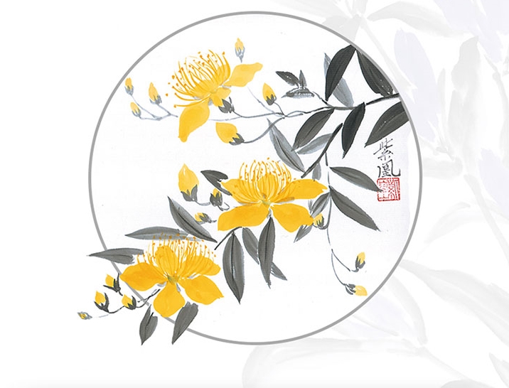 (Pre-order) หนังสือสอนวาดภาพระบายสีดอกไม้ Japanese ink painting โดยอาจารย์ Nakatsu Noriko